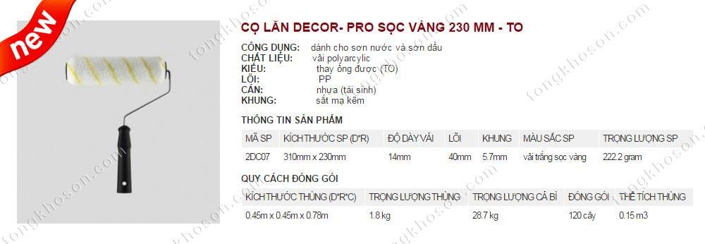 Lu lăn sơn Thanh Bình sọc vàng New 230mm