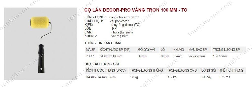 Lu lăn sơn Thanh Bình vàng trơn 100mm
