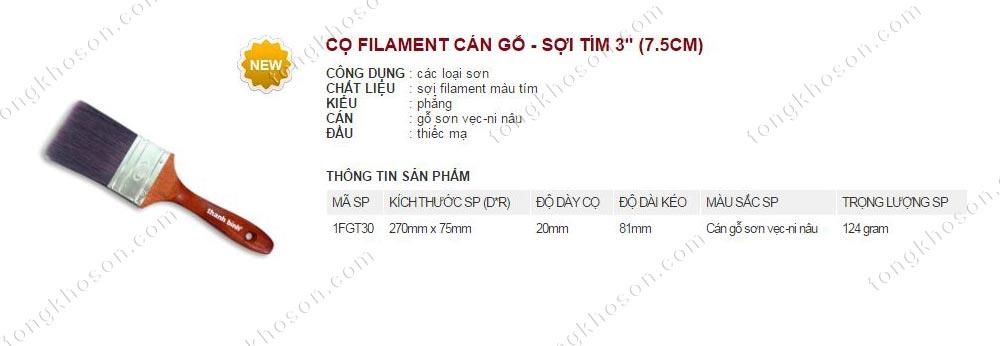 Chổi quét sơn Thanh Bình cán gỗ sợi tím  7.5cm