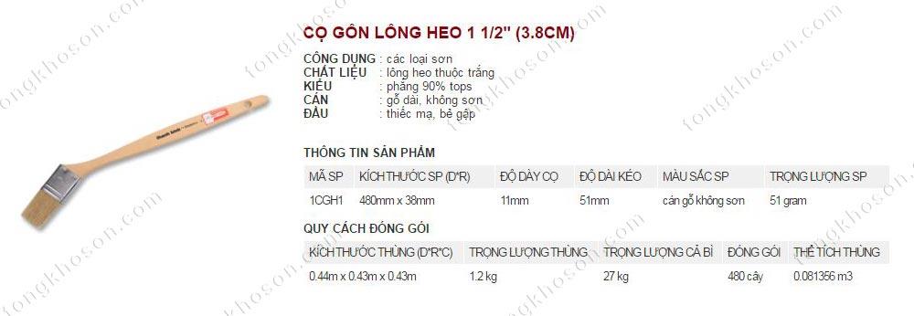 Chổi quét sơn Gôn cán dài lông heo Thanh Bình 3.8cm