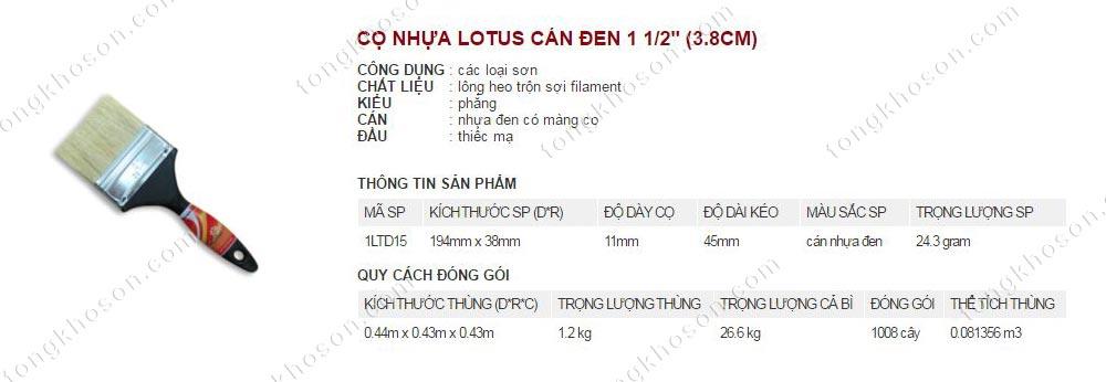 Chổi nhựa Lotus cán đen Thanh bình 3.8cm