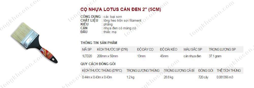 Chổi nhựa Lotus cán đen Thanh bình 5cm