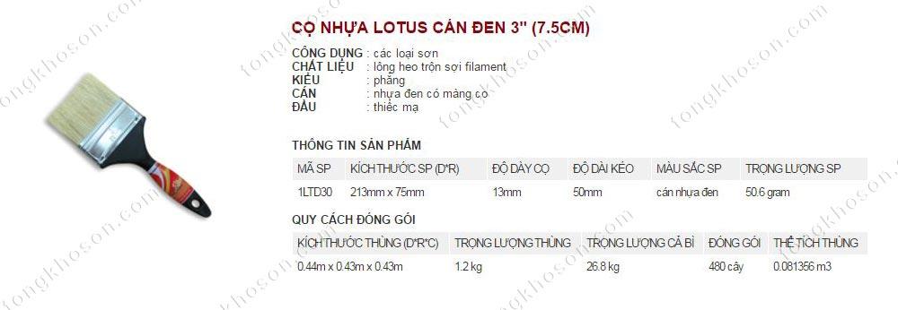 Chổi nhựa Lotus cán đen Thanh bình  7.5cm