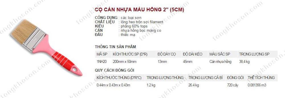 Chổi quét sơn Thanh Bình cán nhựa màu hồng 5cm