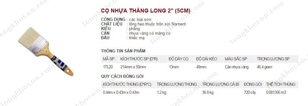 Chổi quét sơn Thanh Bình cán nhựa Thăng Long 5cm