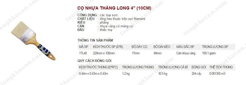Chổi quét sơn Thanh Bình cán nhựa Thăng Long 10cm