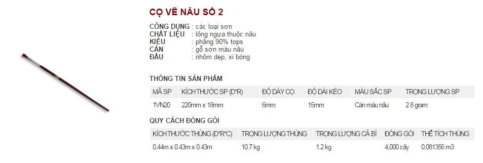 Chổi vẽ Thanh Bình cán nâu số 2