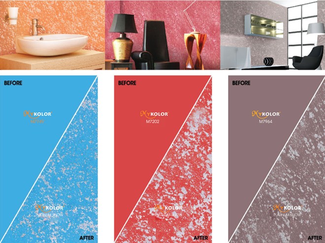 Sơn Mykolor Grand Platinum Snow - sơn hiệu ứng pha lê tuyết