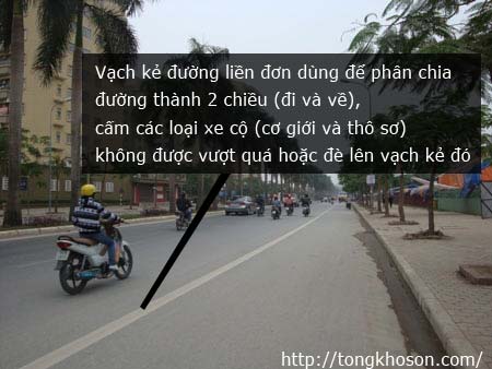 Vạch kẻ đường liền đơn