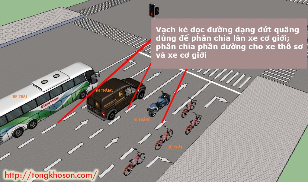 Vạch kẻ dọc đường đứt quãng