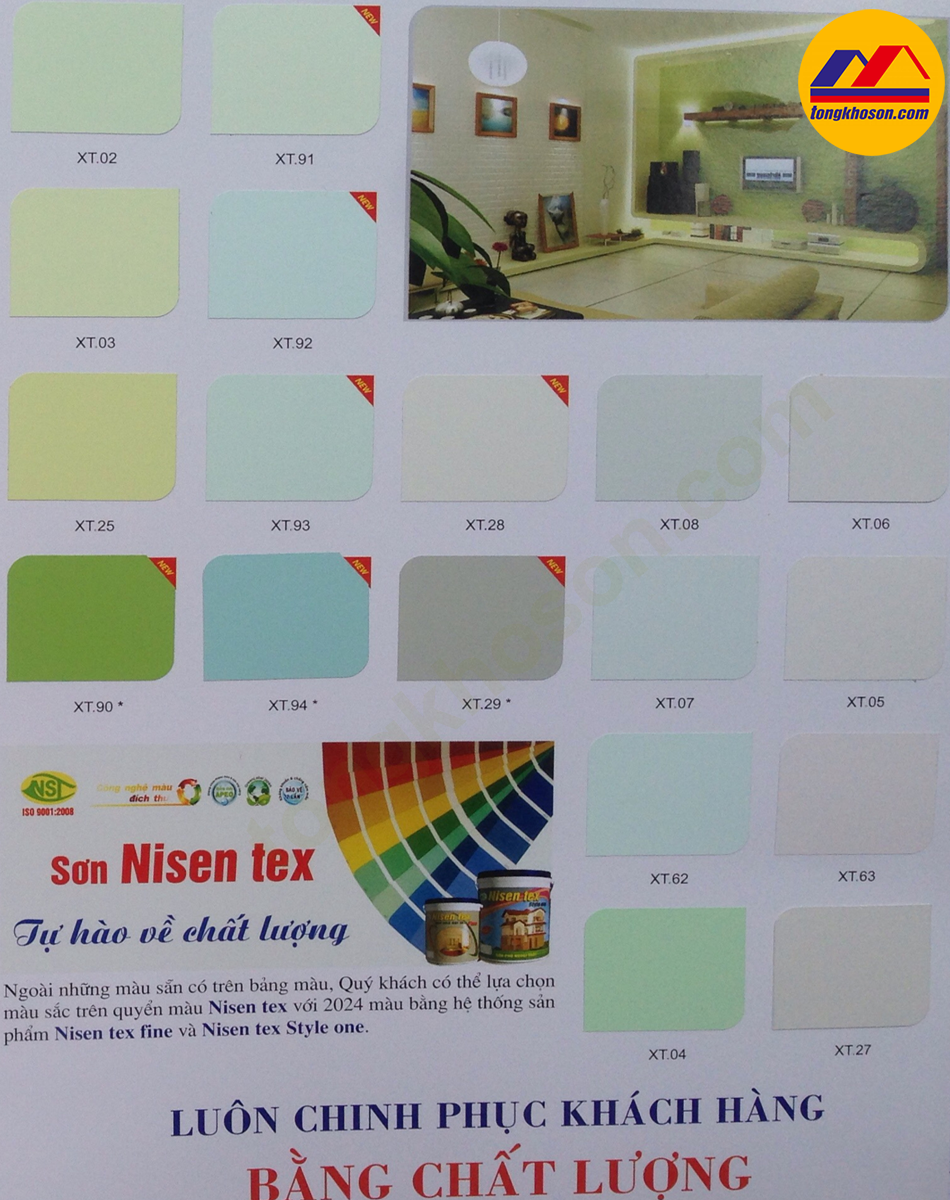 bảng màu sơn siêu bóng trong nhà nisentex-tongkhoson.com