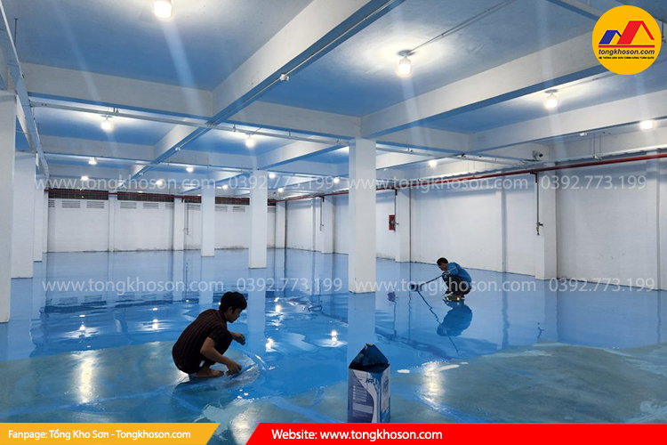 Quy trình tiếp nhận thi công sơn sàn epoxy trọn gói của Tổng Kho Sơn