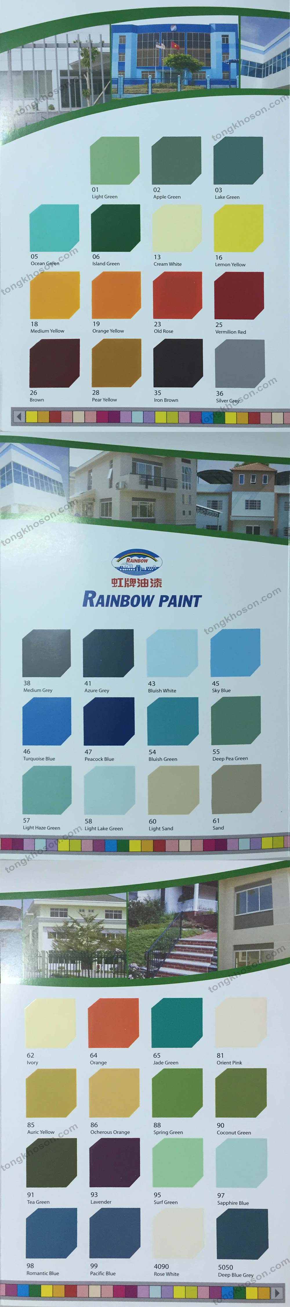Bảng màu sơn RainBow công nghiệp