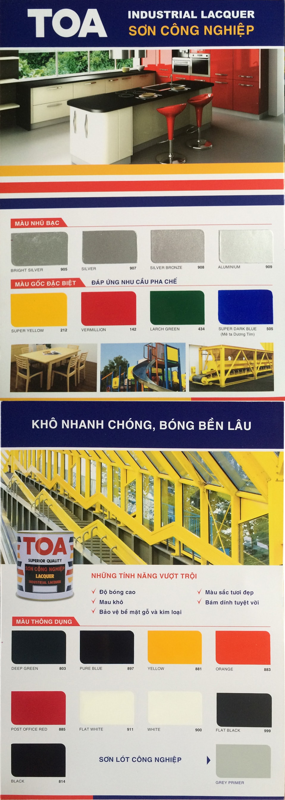 Bảng màu sơn công nghiệp TOA