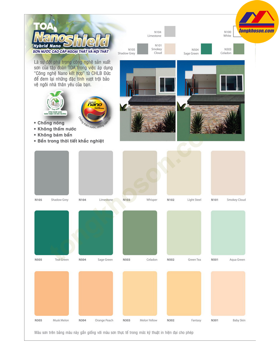 BẢNG MÀU SƠN TOA NANOSHILED