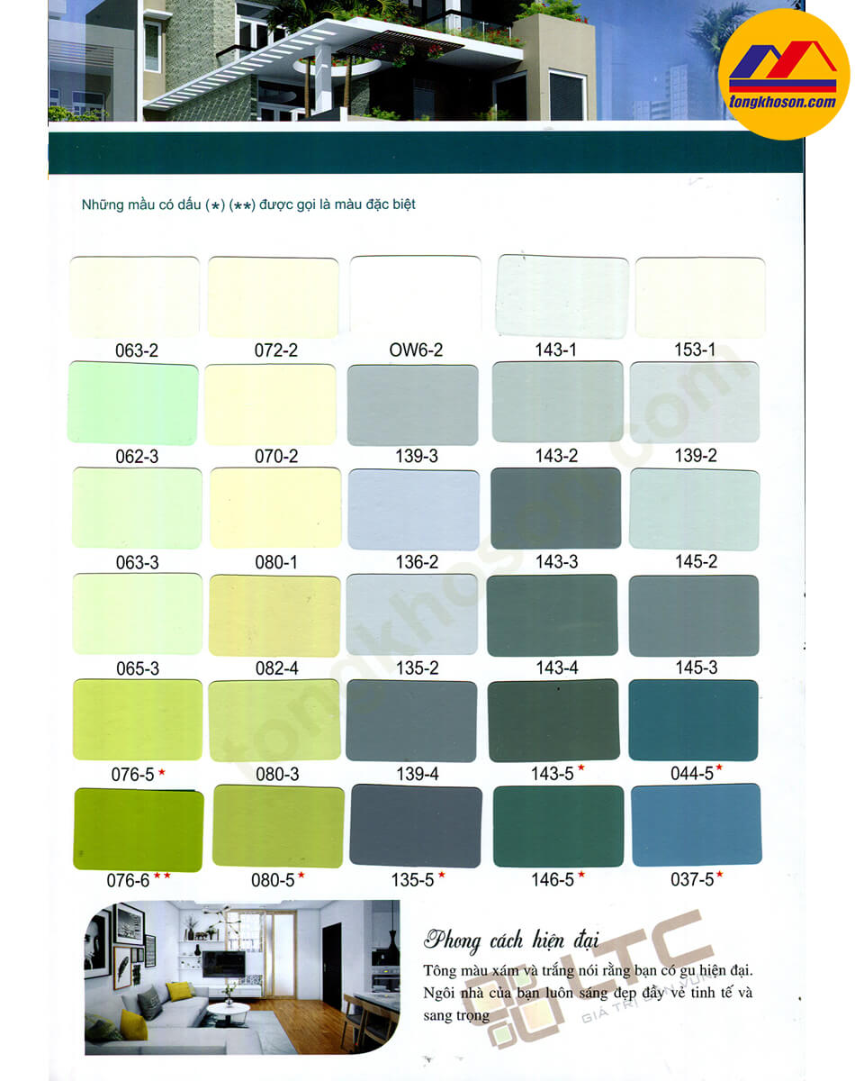 bảng màu sơn Vippotex