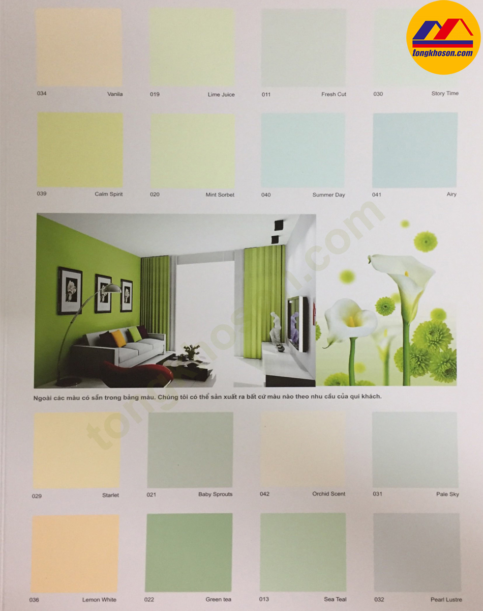 BẢNG MÀU SƠN VISENLEX V50