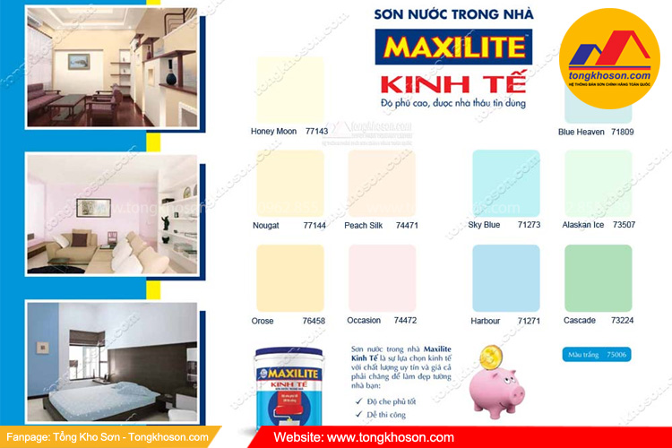 Bảng màu sơn Maxilite kinh tế