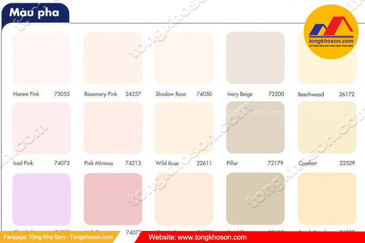 Bảng màu sơn Maxilite nội thất