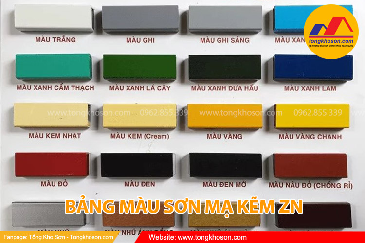 Bảng màu sơn ZN