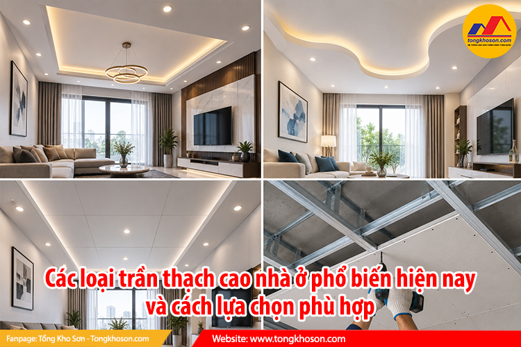 Các loại trần thạch cao nhà ở phổ biến hiện nay và cách lựa chọn phù hợp