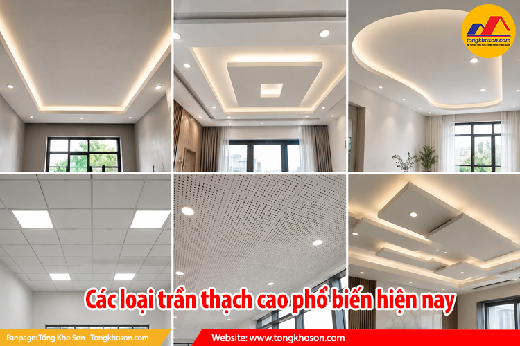Các loại trần thạch cao phổ biến hiện nay
