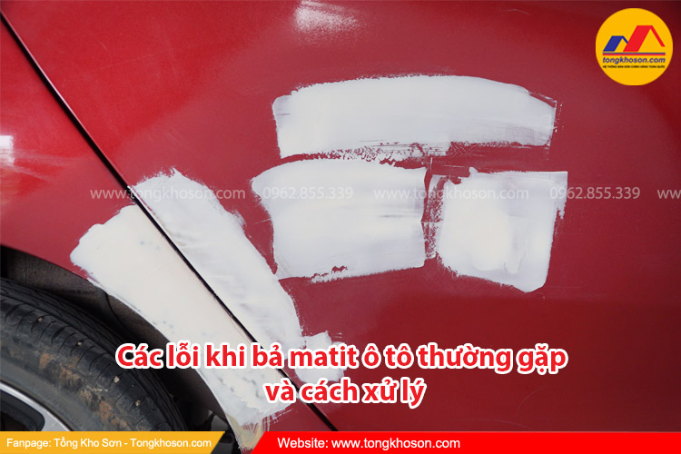 Lỗi vết matit khi bả matit ô tô thường gặp