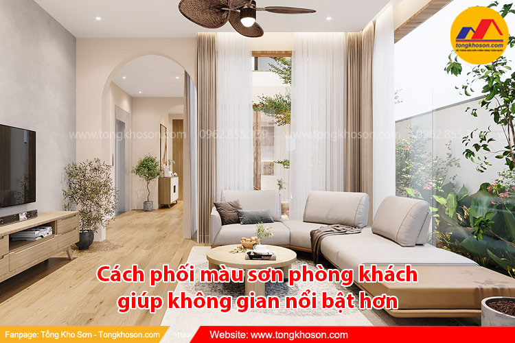 Cách phối màu sơn phòng khách giúp không gian nổi bật hơn | Tongkhoson.com