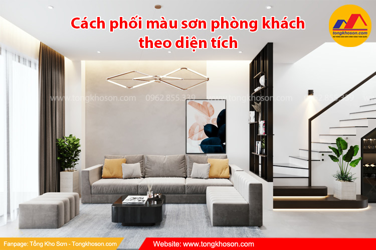 Cách phối màu sơn phòng khách theo diện tích