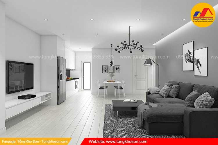 Cách phối màu trắng ngọc trai với màu ghi