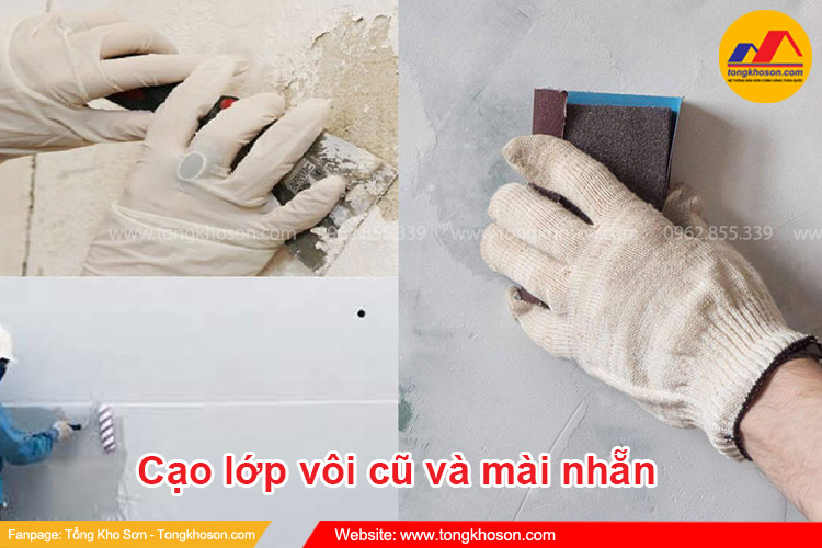 Cạo lớp vôi ve cũ trên tường