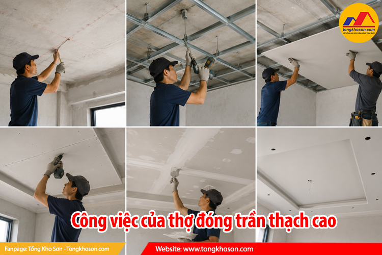 Công việc của thợ đóng trần thạch cao