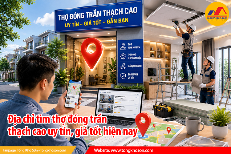 Địa chỉ tìm thợ đóng trần thạch cao uy tín, giá tốt hiện nay