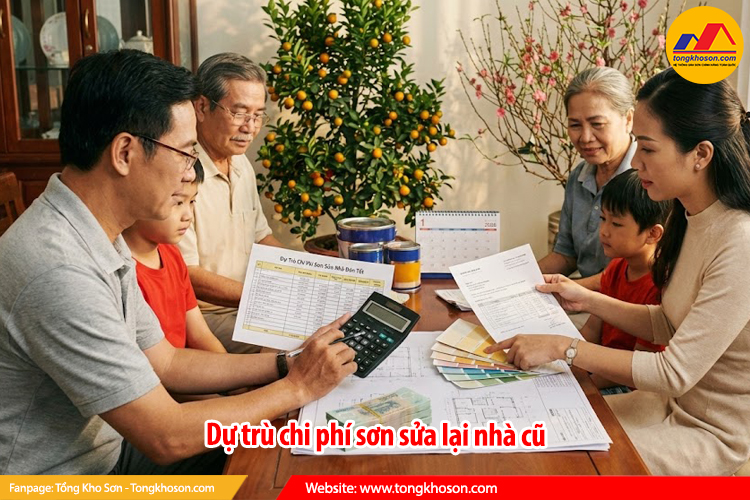 Dự trù chi phí sơn sửa lại nhà cũ