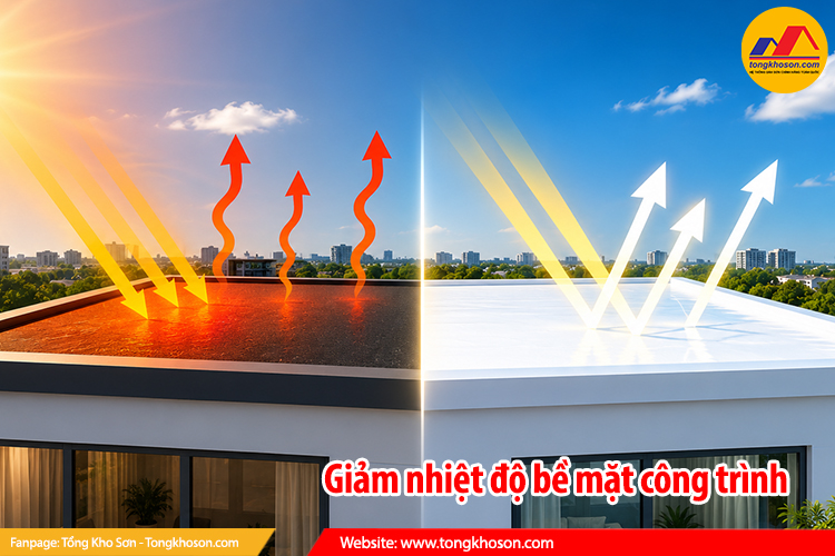 Giảm nhiệt độ bề mặt công trình