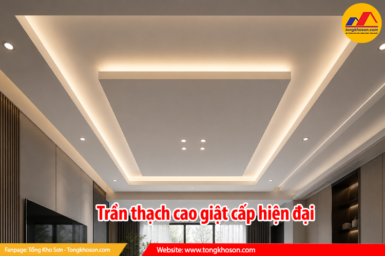 Trần thạch cao giật cấp hiện đại