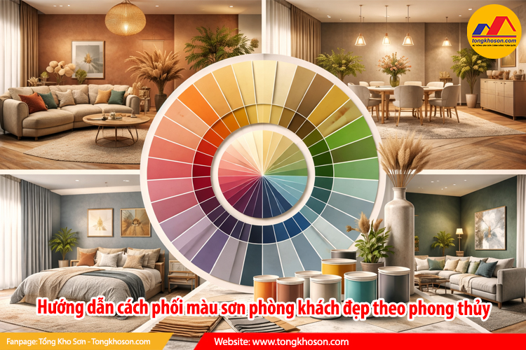 Hướng dẫn cách phối màu sơn phòng khách đẹp theo phong thủy