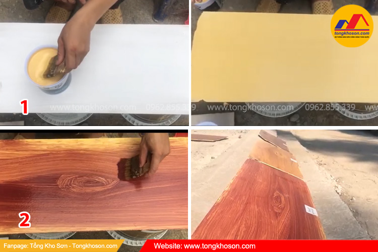 Hướng dẫn thi công sơn Roxo giả gỗ sưa đỏ