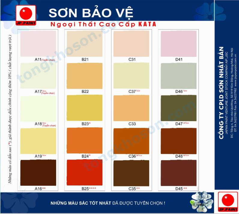 bảng màu sơn japan kata