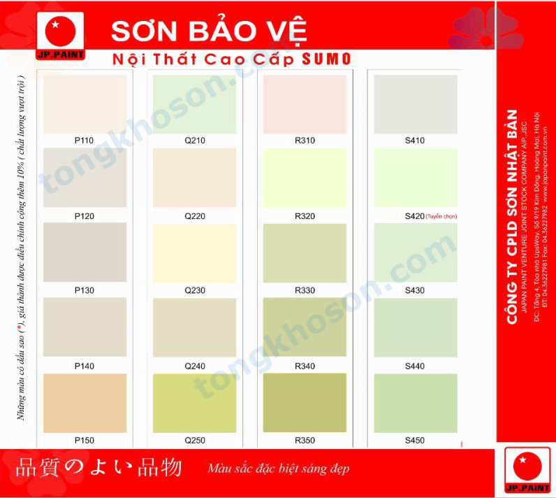 Bảng màu sơn Japan Sumo