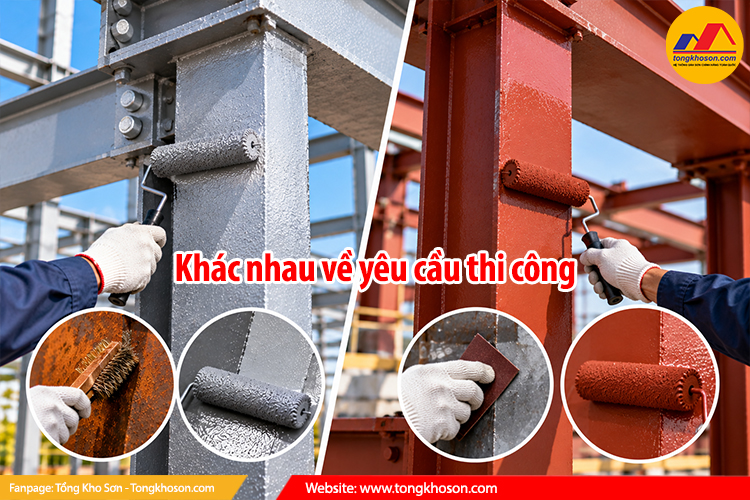 Khác nhau về yêu cầu thi công