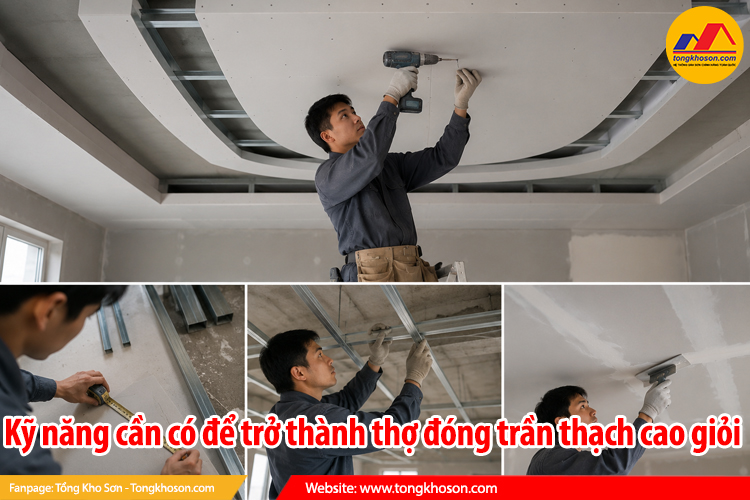 Kỹ năng cần có để trở thành thợ đóng trần thạch cao giỏi