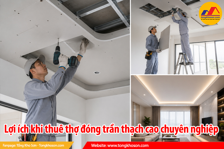 Lợi ích khi thuê thợ đóng trần thạch cao chuyên nghiệp