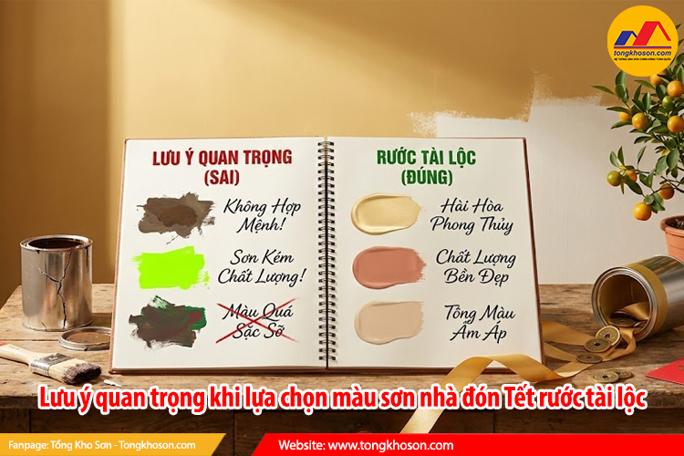 Lưu ý quan trọng khi lựa chọn màu sơn nhà đón Tết rước tài lộc