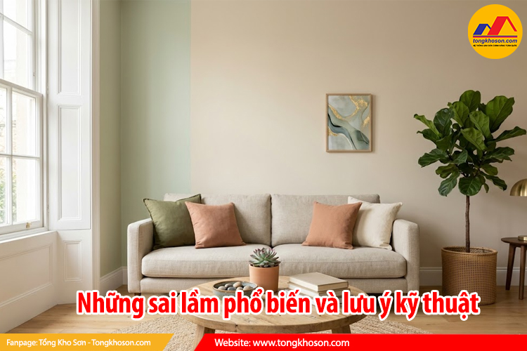 Những sai lầm phổ biến và lưu ý kỹ thuật khi thi công sơn năm 2026