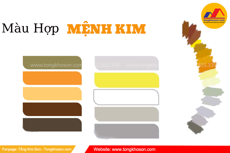 Màu sơn hợp phong thủy cho người mệnh Kim là màu nào?