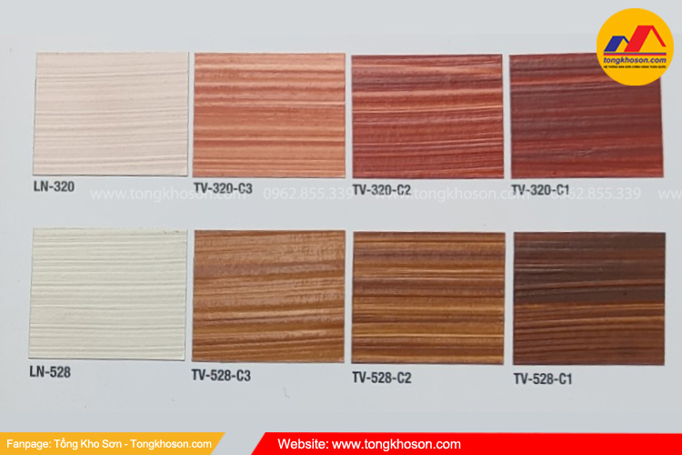 Sơn giả gỗ trên tường ROXO với 6 nhóm màu phổ biến
