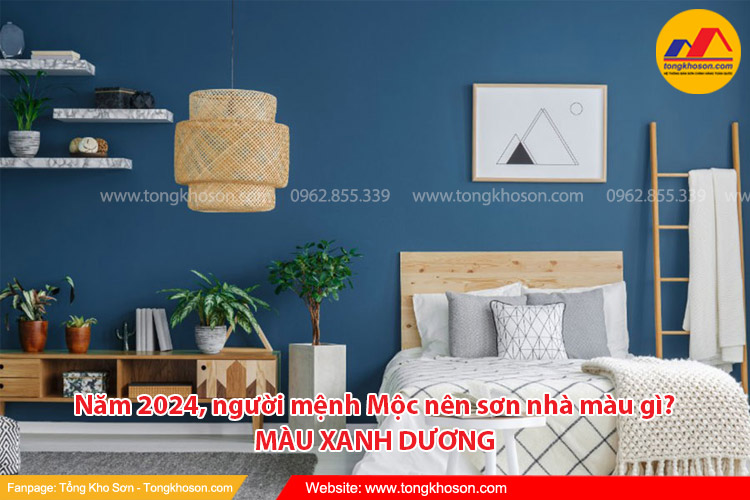 Năm 2024, người mệnh Mộc nên sơn nhà màu xanh dương