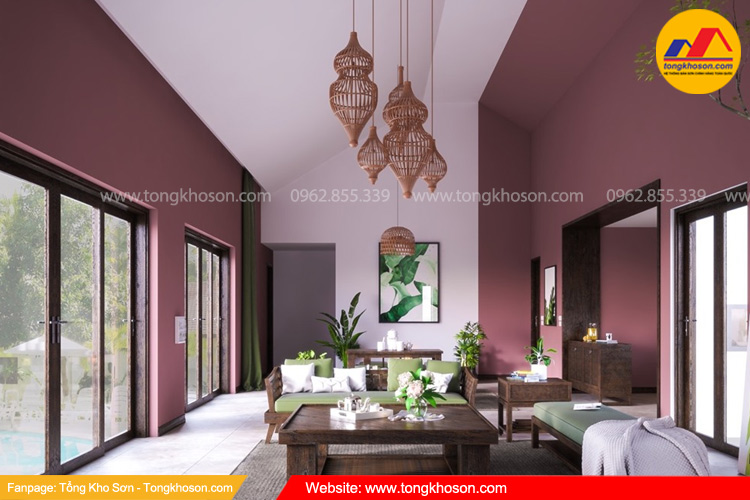 Mệnh Thổ nên sơn nhà màu hồng đất