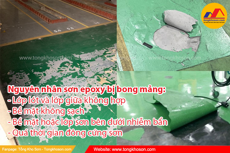 Nguyên nhân Sơn Epoxy bị bong thành từng mảng